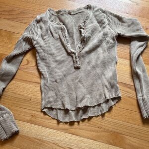 Free People beige thermal top